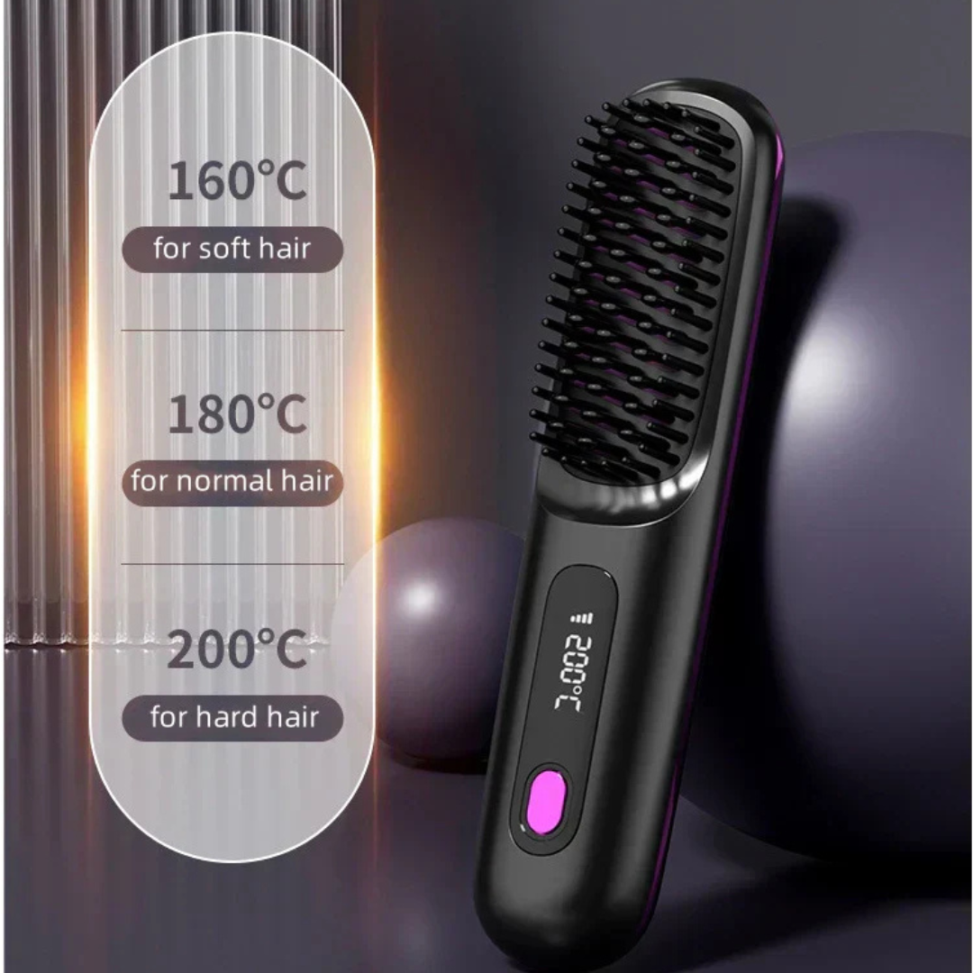GloBrush Pro Portable Hair Straightener Brush